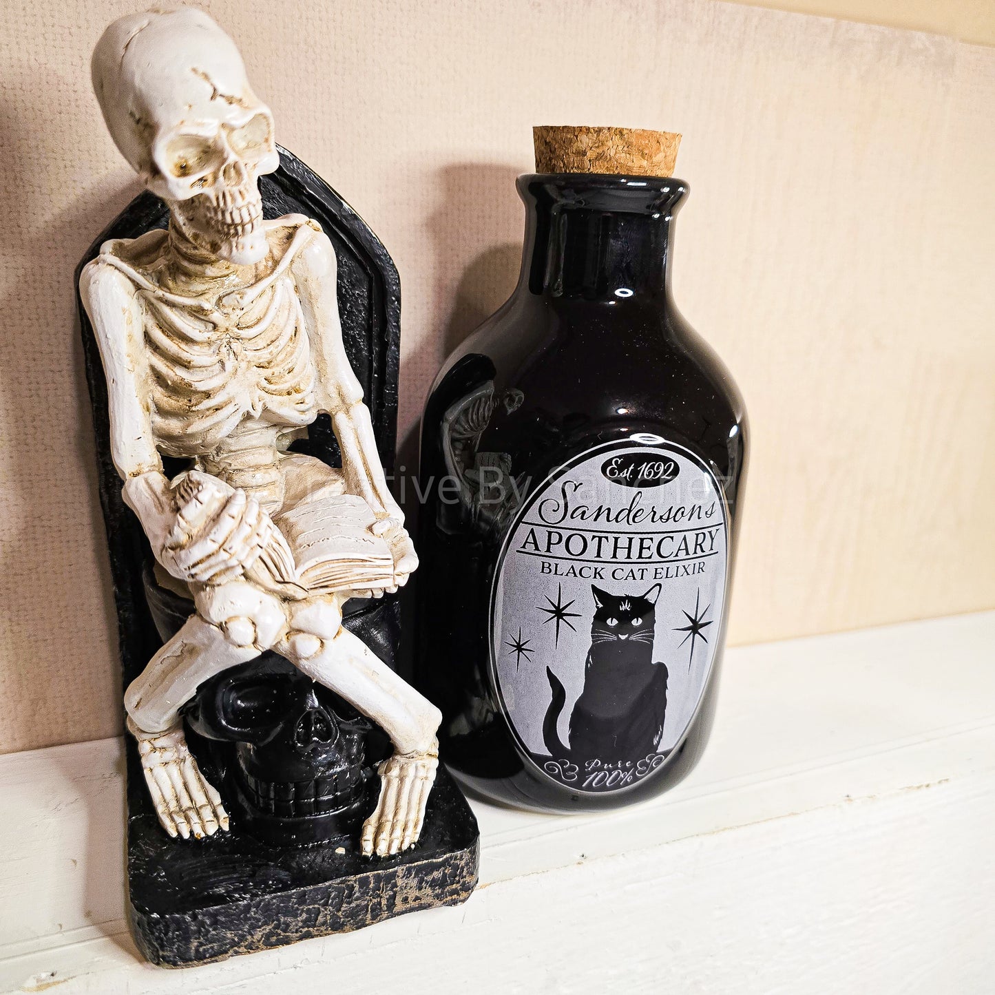 Sanderson's Apothecary Black Cat Elixir Decor Bottle - Creative By Sanchez