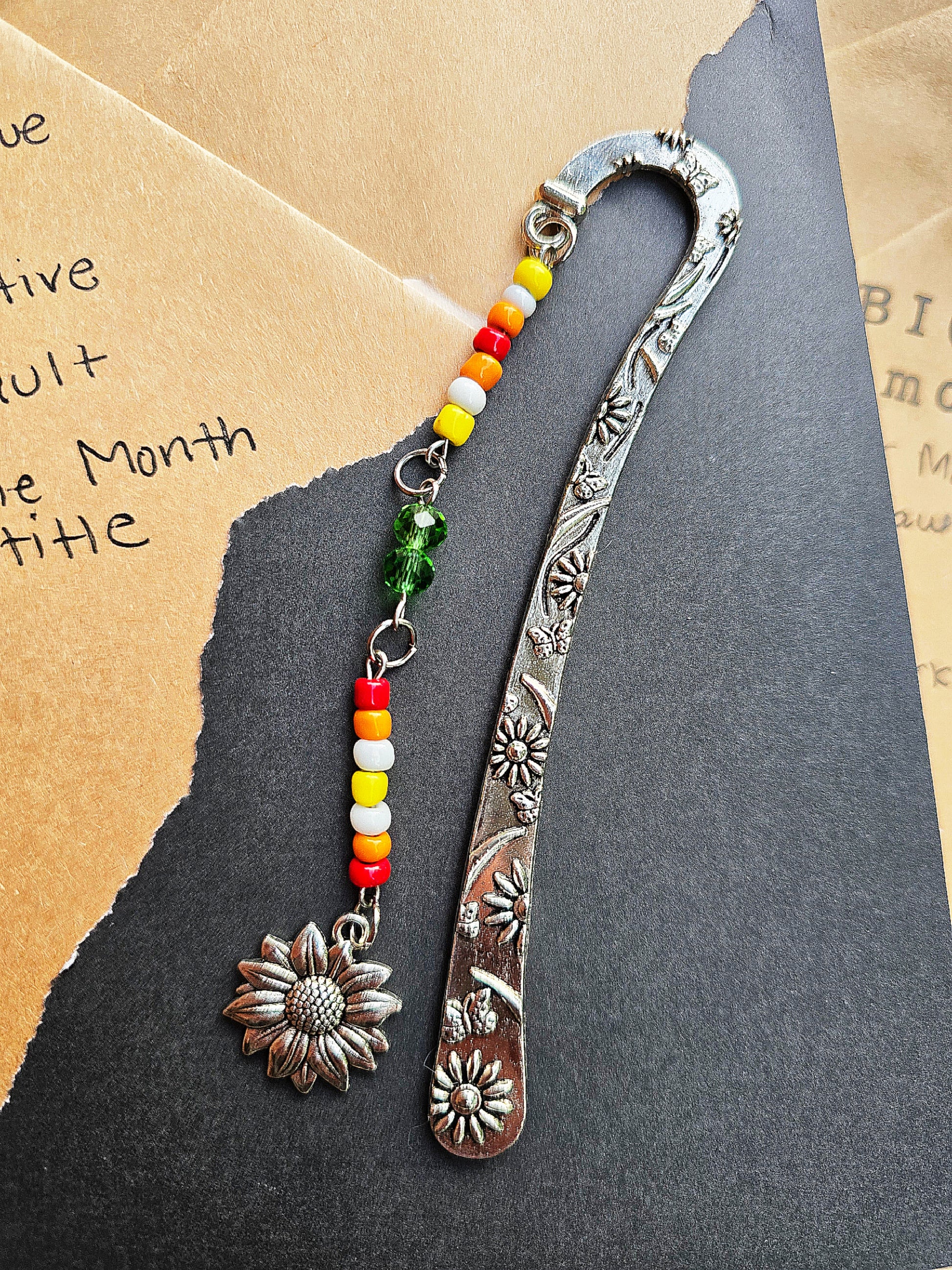 Beaded Metal Hook Bookmark - Handmade - Creative By Sanchez