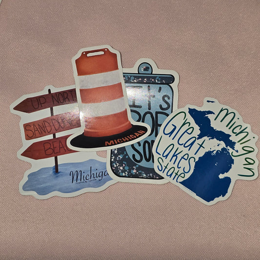 Michigan Hand Drawn Stickers