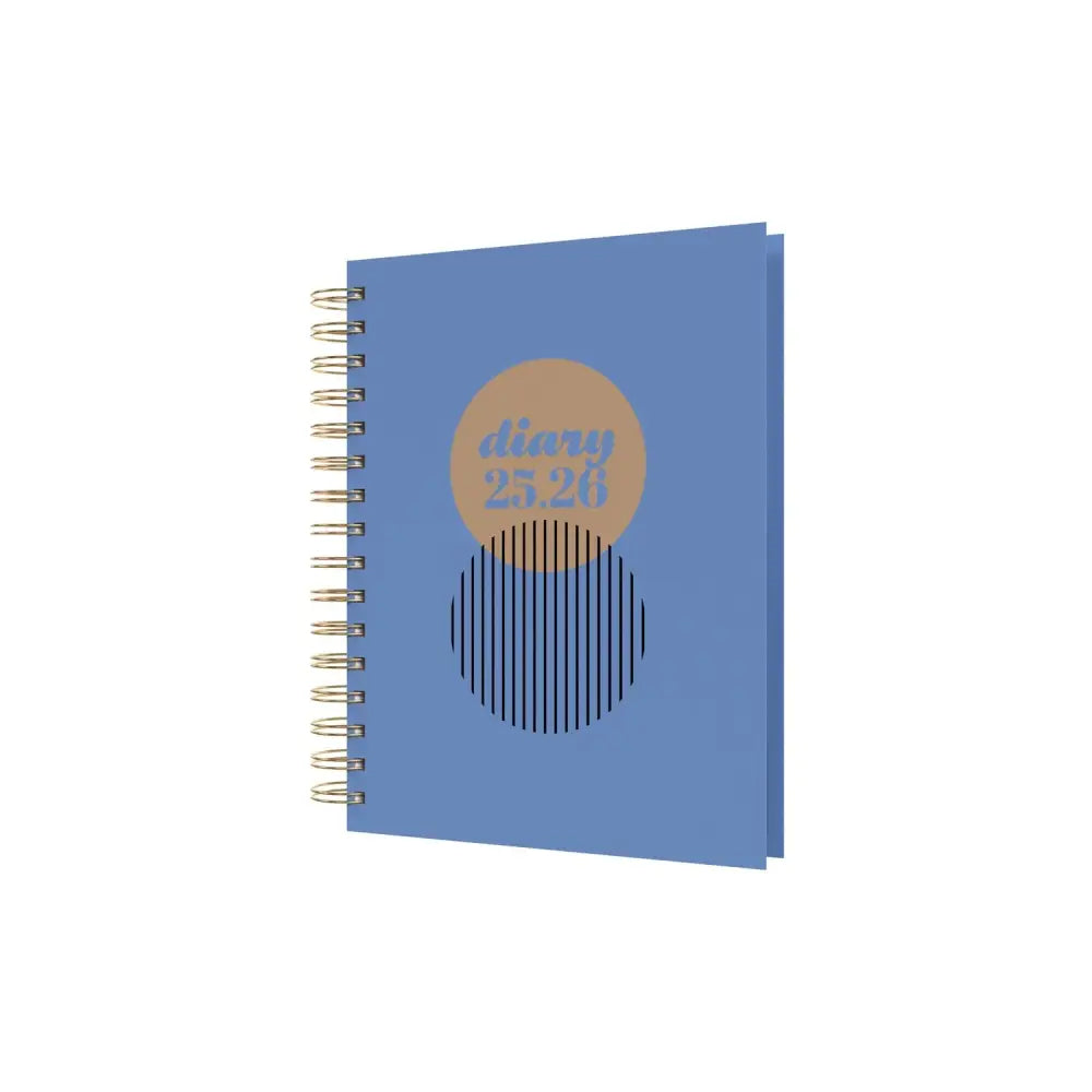 Scandi A5 Day to Page Mid/Academic Year Diary Planner 2025 2026 Blue Fashion Diaries