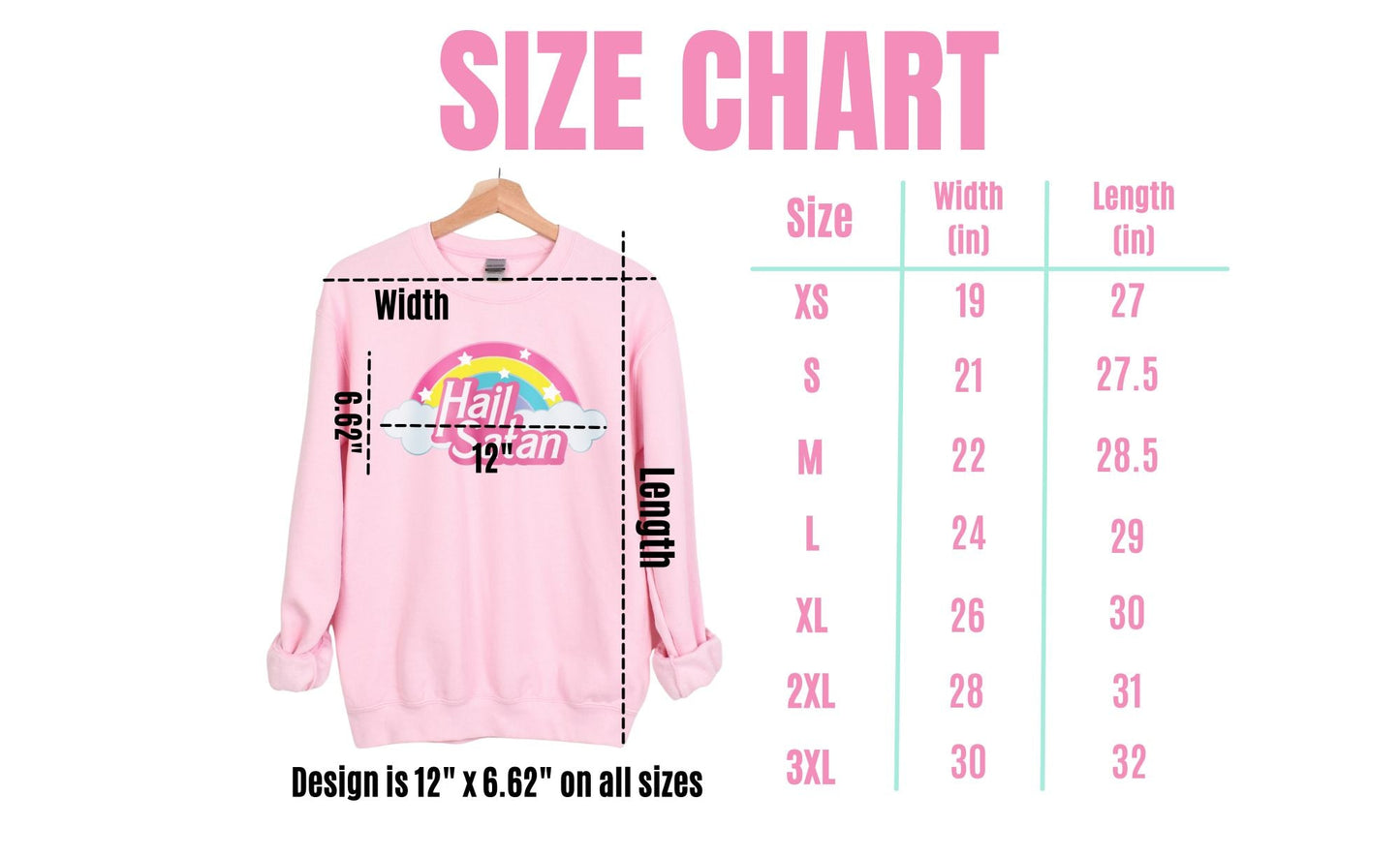 Hail Satan Pink Crewneck Sweatshirt - Unisex