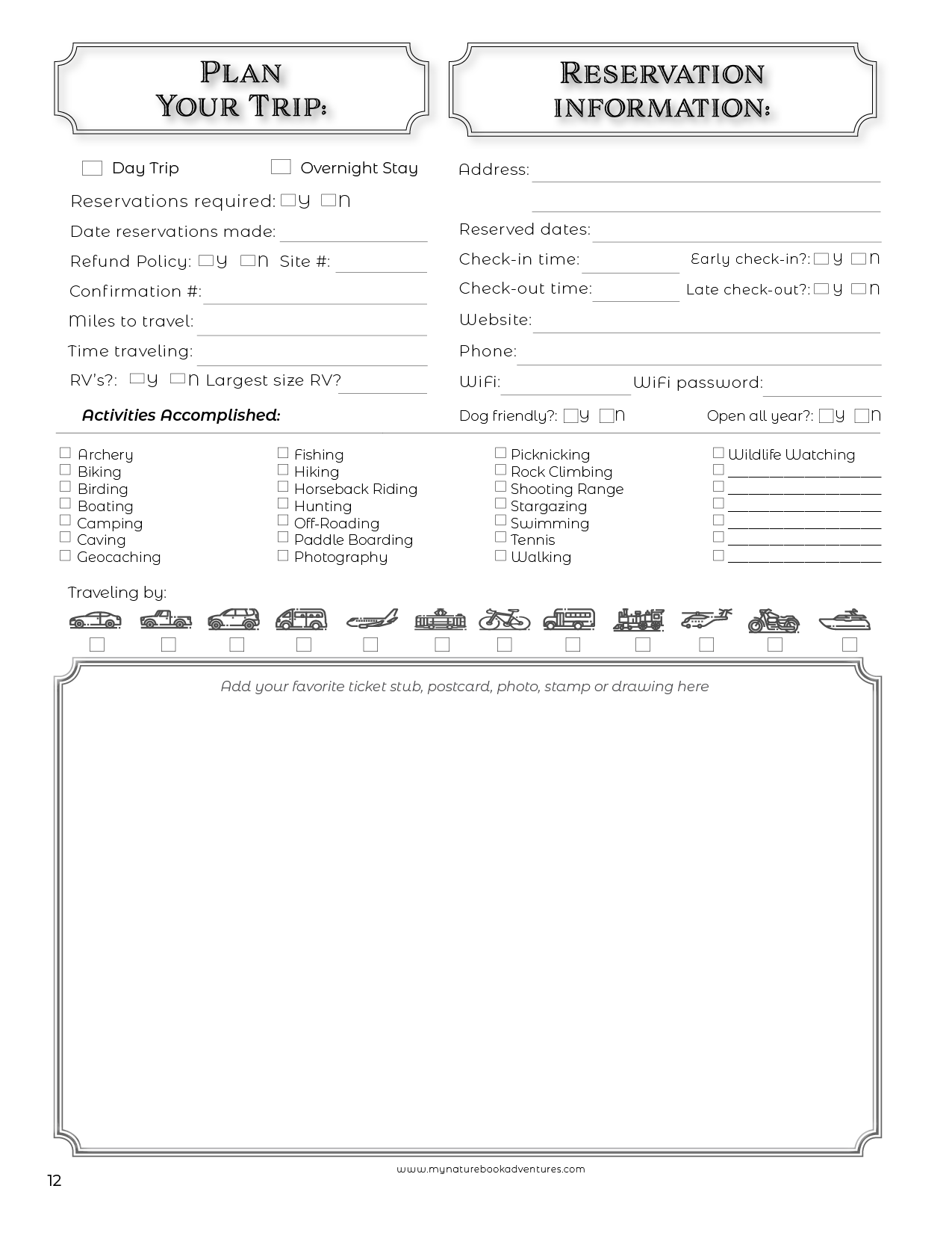 South Carolina State Parks - Adventure Planning Journal