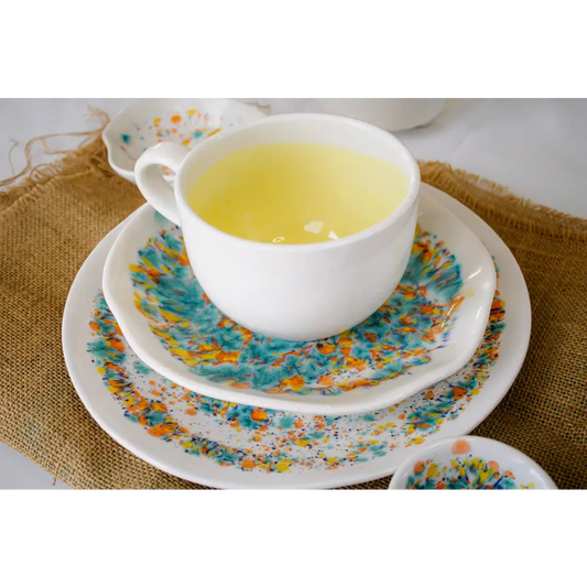 Spring Artisan Soup Mugs Speckled Ceramic