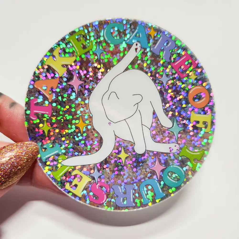 ’Take Care of Yourself’ Cat Butthole Sticker 3 in. Stickers