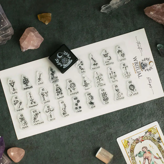 Tarot Stamps Set of 26 Original Clear Photopolymer Cling Stamps Stickers & Stamps