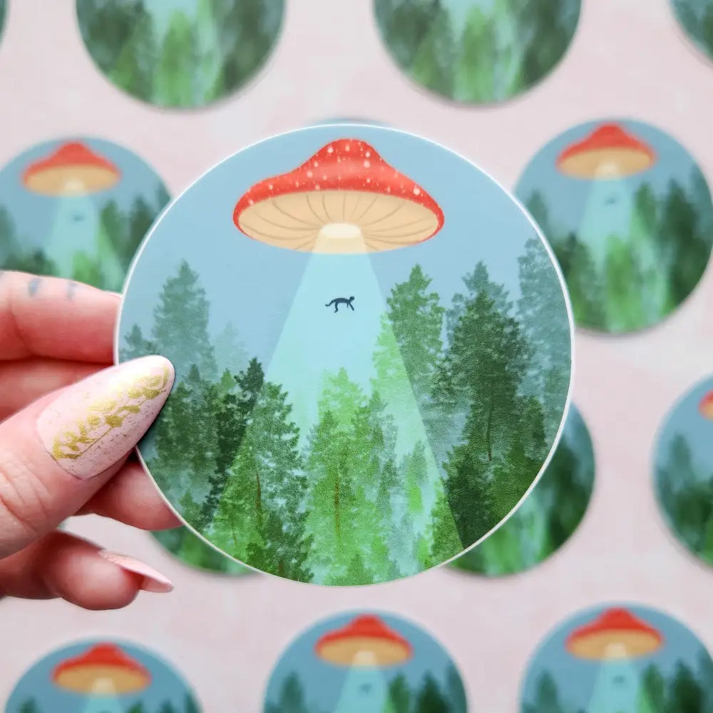 UFO Mushroom Sticker 3’’ Stickers