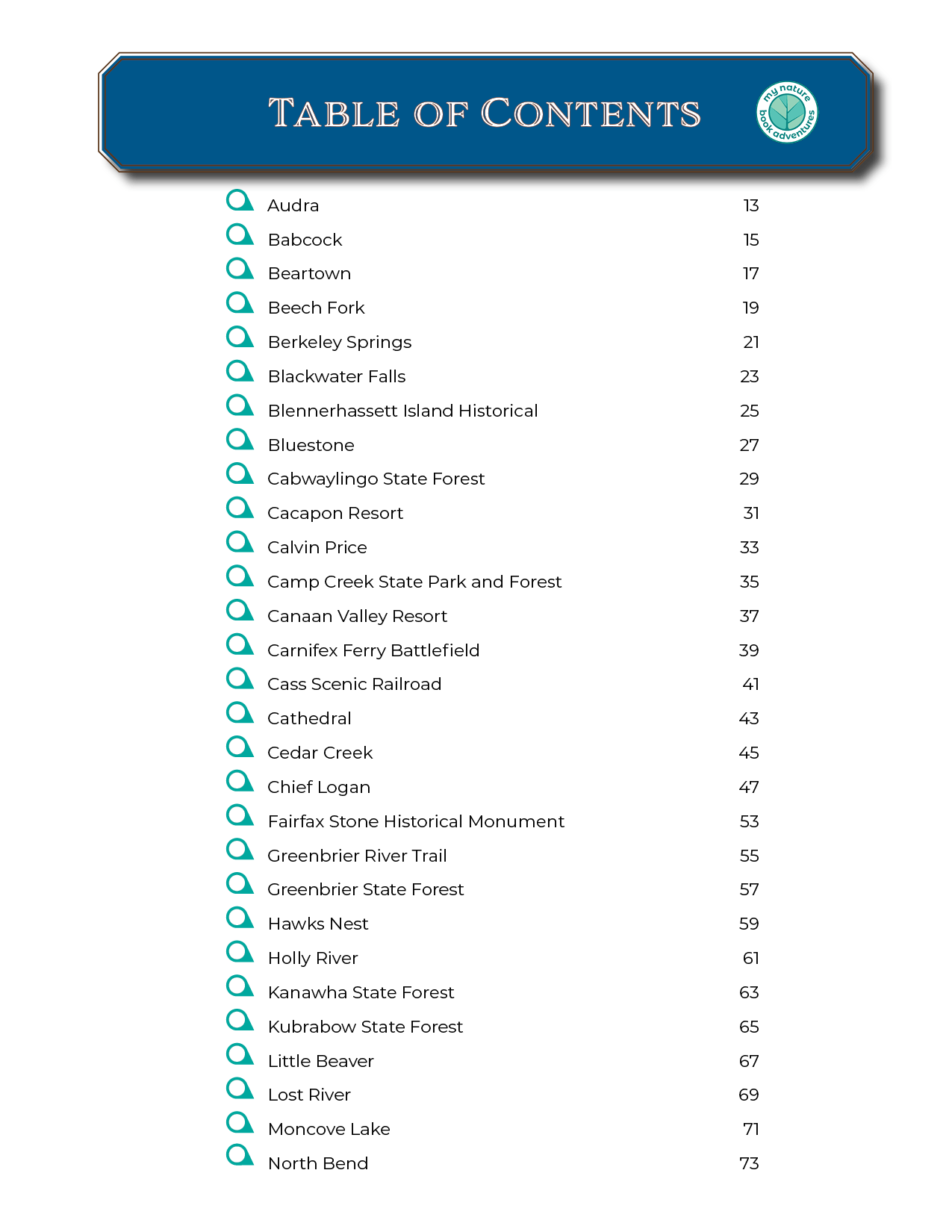 West Virginia State Parks - Adventure Planning Journal