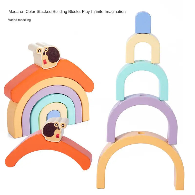 Wooden children’s rainbow snail Rainbow Snail Tractor