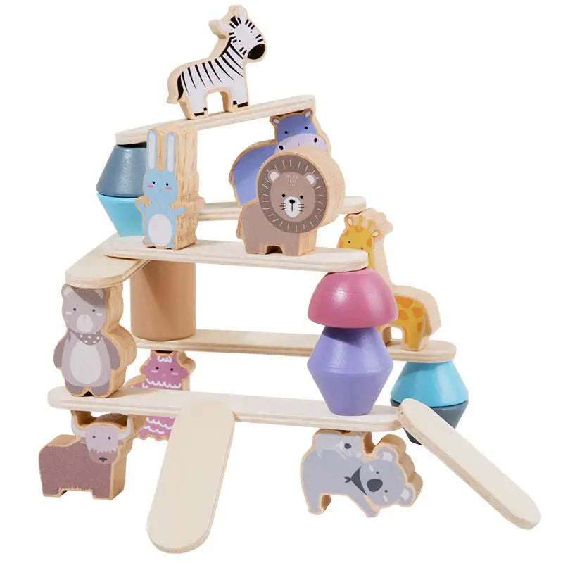 Wooden Stacking Balance Building Blocks animal