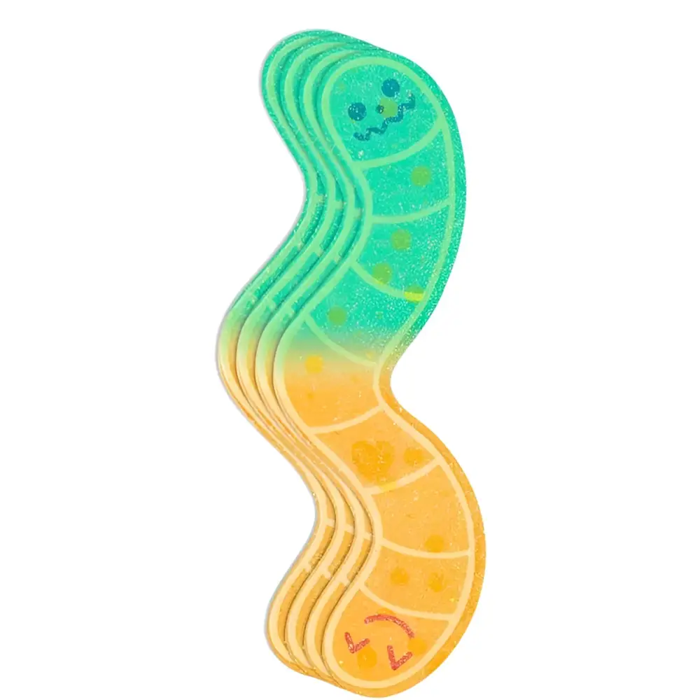 Wormy Bookmarks - Green/Orange - Bookmark
