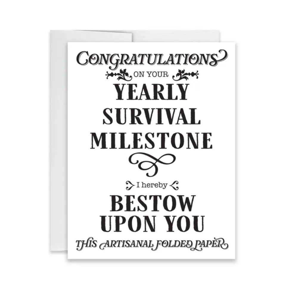 Yearly Survival Milestone Birthday Card Cards
