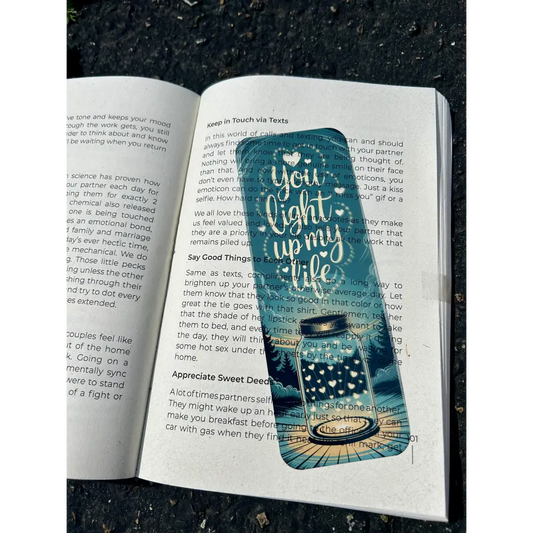 You Light Up My Life Bookmark – Firefly Mason Jar Design Whimsical Gift for Book Lovers & Nature Enthusiasts